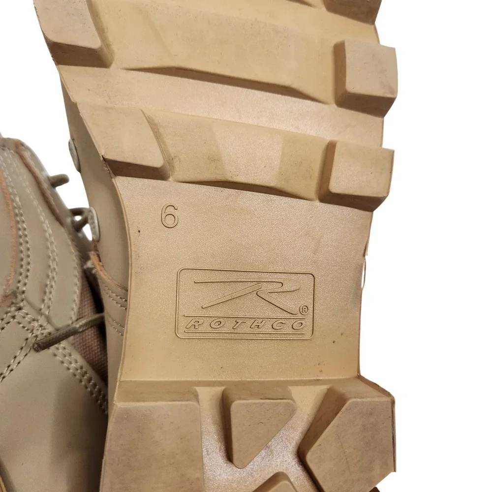 ROTHCO G.I. Type Jungle Combat Boots Mens 6 Beige Leather Tactical Military‎